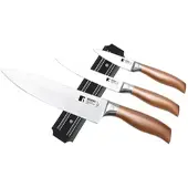 Bergner Copper - Set mit 3 Edelstahlmessern und magnetischer Wandhalterung