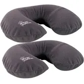 Newgen medicals Aufblasbares Nackenhörnchen mit hochwertigem Fleece-Bezug, 2er-Set