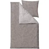 Södahl Bettwäsche Bettgarnitur 135x200 80x80 Blumen Infinity GOTS taupe