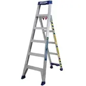 Werner Anlegeleiter Stehleiter Leansafe X3 6 Stufen Aluminium