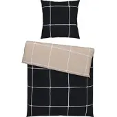 Modern Living Bettwäsche Linnea Wende XL Schwarz/Greige ca. 155x220cm