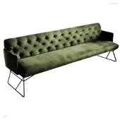 KAWOLA Esszimmerbank CHARME Velvet oliv 166cm