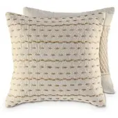 Amagohome Sofakissen 40x40cm Set 2Dekokissen Zierkissen Baumwolle u. Jute natur