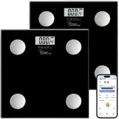 Newgen medicals 2er-Set 17in1-Glas-Körperanalysewaagen, App für iOS & Android, 180 kg