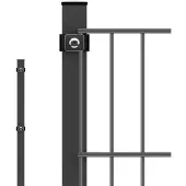 Voss.garden Pfosten + Klemmen, 150cm - für Doppelstabmattenzaun, anthrazit, zum Einbetonieren