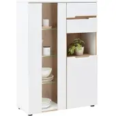 Momax Vitrine Dallas Weiß/Eiche Artisan