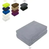 EXKLUSIV HEIMTEXTIL Doppelpack Frottee Spannbettlaken 180 - 200 x 200 cm Grau