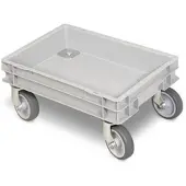 BRB-Lagertechnik BRB Rollkasten für 400x300mm Eurobehälter, graue Gummiräder, Trg 100 kg, grau