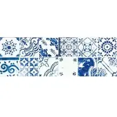 Rako Majolika Dekor blau 20x60 cm glanz WARVE146.1