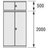 Bito Flügeltüren B 1000 mm x H 2500 mm, lichtgrau