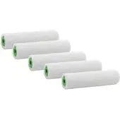 Varivendo 5x Ersatzwalze 100mm Magic Samt Microfaser-Rolle 4mm Flor Weiß für dünnflüssige Farben