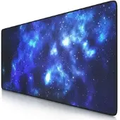 CSL Gaming Mauspad, XXL Schreibtischunterlage 900 x 400mm, Präzision & Geschwindigkeit, Blaue Sterne