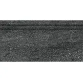 Rako Quarzit Treppenfliese schwarz 30x60 cm matt DCVSE739.1