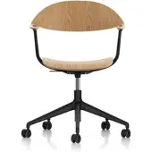 Vitra - Mynt Bürostuhl Fünfsterngestell, Eiche natur / tiefschwarz (Rollen für Hartboden)