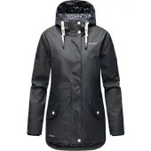 NAVAHOO Damen Regen Jacke Parka Wasserdicht Gefüttert Funktionsjacke Ocean Heart Blau Gr. 42 - XL