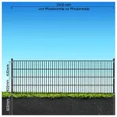 FA-Bausysteme Doppelstabzaun Anthrazit 8-6-8 Plättchen 830 mm 50 m