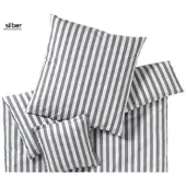 Elegante Bettwäsche Lido - 155x220 cm + 40x80 cmsilber
