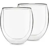 Feelino Teeglas Ice 2-er-Set 400 ml spülmaschinenfest hochwertiges Borosilikatglas Transparent