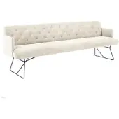 KAWOLA Esszimmerbank CHARME Cord cremeweiß 206cm