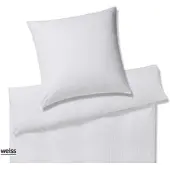 Elegante Bettwäsche Solid Stripe - 155x220 cm + 40x80 cmweiss