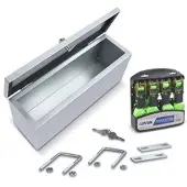 Enva Deichselbox verzinkt - 50x15x20cm + Spanngurt-Set (4 Stück) [Hersteller-Nr. 40986866]