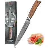Wakoli EDIB Pro Damast Tranchier- & Fleischmesser I 17cm Klinge I Pakkaholzgriff