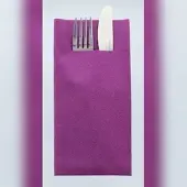 Mank Besteckservietten Airlaid Aubergine, 40 x 40 cm, 75 Stück - Bestecktaschen
