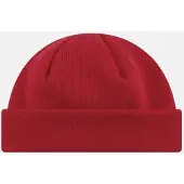 HANSEHELD Strickmütze Seebär Merino Dockermütze kurz flach - Rot