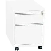 LÜLLMANN Rollcontainer, Frontgriffleiste, 2 Schubladen, 620 x 460 x 590 mm, weiß