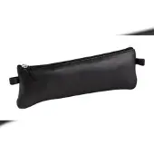 Clairefontaine 6x Schlampermäppchen flach aus Leder schwarz 22x6cm Schwarz 8322C