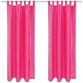 Arsvita 2er Pack Gardine Blickdicht Alessia mit Schlaufen 140x145cm pink
