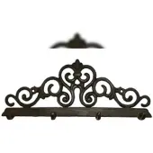 B&S Wandgarderobe Gusseisen Antik Rostlook Ornament mit 4 Haken