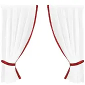 Arsvita Gardinenset mit Stangendurchzug "Satin" 140x120 cm - Rot