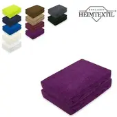 EXKLUSIV HEIMTEXTIL Doppelpack Frottee Spannbettlaken Premium Lila 200 x 220 cm