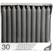 Papstar 120 Tafelkerzen Ø 2,1 cm · 19,6 cm grau