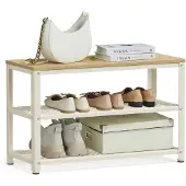 Hobby Hall Schuhbank mit 2 Gitterablagen eichenbeige-klassikweiß B34LBS073W09