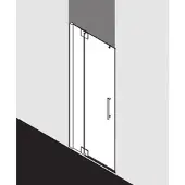 Kermi Pasa XP Pendeltür 1-flügelig mit Festfeld PX1TL09018VUK 90x185cm, silber hochglanz, ESG SR Opaco, links