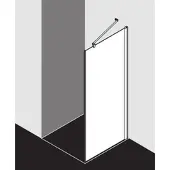 Kermi Pega Seitenwand PETWO10018VPK 100x185cm, silber hochglanz, ESG klar Clean, auf Duschwanne