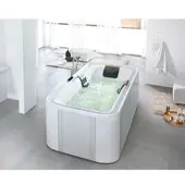 Hoesch Ergo+ Freistehende Rechteckbadewanne 2075 x 1075mm weiß/verchromt mit Außenverkleidung weiß - 6441.010305550