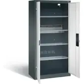 C+P Akkuladeschrank Basic mit Vollblechtüren, H 1950 x B 930 x T 500 mm, Anthrazit/Lichtgrau