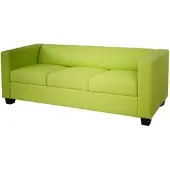 Mendler 3er Sofa Couch Loungesofa Lille Kunstleder, hellgrün