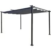 Jet-Line Pavillon Gartenpavillon 3x4m anthrazit Luxor Light UV-Schutz wasserabweisende Überdachung Sonnenschutz für Terrasse Garten