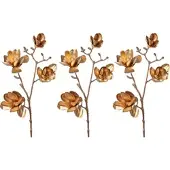 Creativ Green künstliche Pflanze Magnolie, 85 cm, altgold, 3er Set