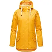 NAVAHOO Damen Regen Jacke Parka Wasserdicht Gefüttert Funktionsjacke Ocean Heart Amber Yellow Gr. 40 - L