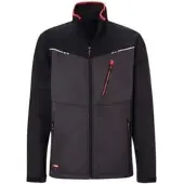 Holex Softshell Jacke, dunkelgrau / schwarz / rot, Unisex-Größe: L