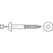 Industrial Quality Supplies Diebstahlhemmende Halbrund-Holzbauschraube 10x100 Stahl galvanisch verzinkt m. Vernietungsstift