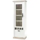 Möbel Kraft Vitrine ¦ weiß ¦ Maße (cm): B: 70 H: 201 T: 37.0