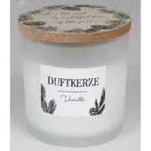 BURI 12x Duftkerzen Vanille Glas Holzdeckel Raumdüfte Innendekoration Lichter Frische