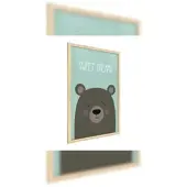 Allboards Teddybär „Sweet Dreams“, Pastellfarben, 60x40cm im Naturholzrahmen, Magnettafel
