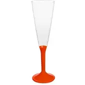 Monouso - Mehrweg Sektglas aus PS Fuß Rot 160ml 2-teilig (20 Stück)